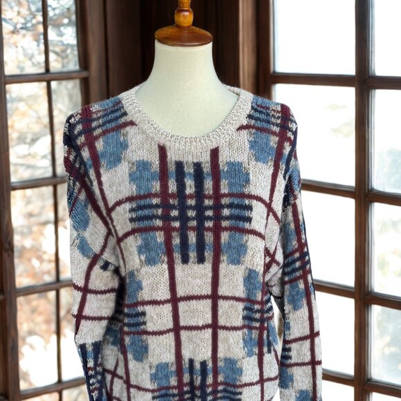 Autumn Woven Grid Knit Sweater - Picture 2 of 3